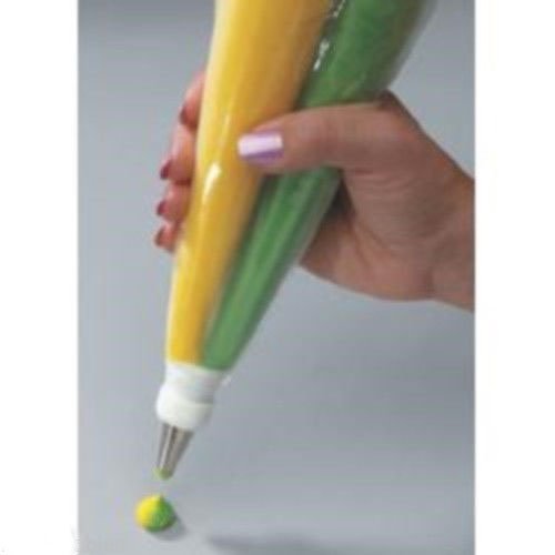 2 ATECO 18" TWO COLOR PASTRY & CAKE DECORATING ICING PIPING BAGS STRIPER BAGS