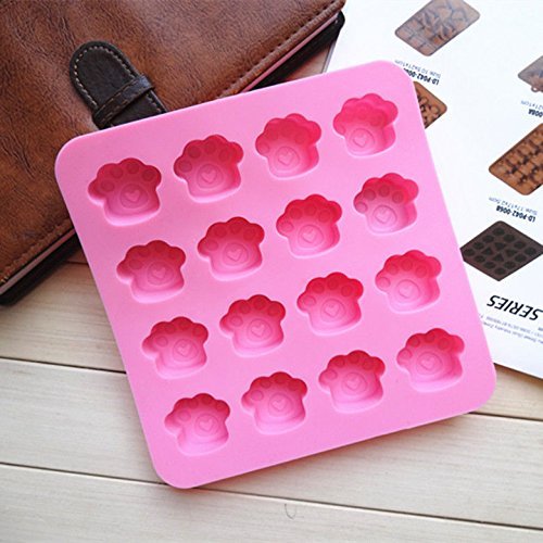 Lariy New 3D DIY Silicone 16-Cat Footprint Chocolate Cake Cookie Cupcake Candy Mold N2