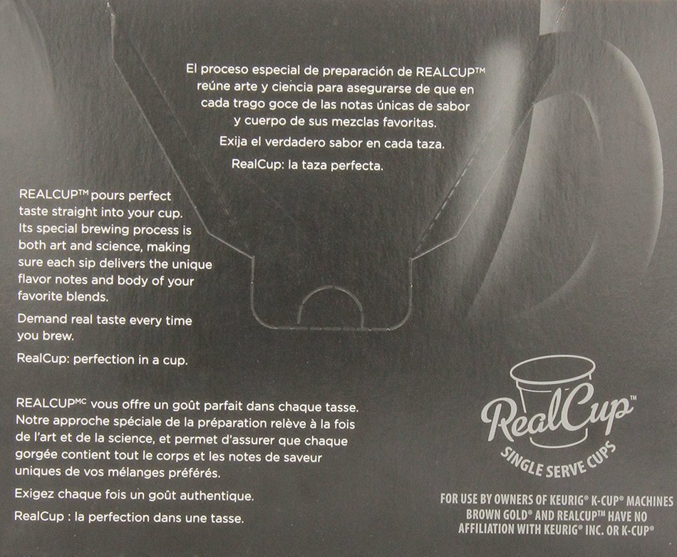 Brown Gold, Coffee Variety Pack, 36 Single Serve RealCups N22