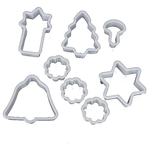 Cookie Christmas Cutter Plastic Bell Tree Star Cake Mold Fondant Baking Mould 8PCS shopping
