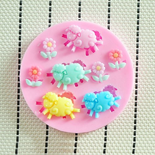 WilsonBaking Love Collection - Lullaby Sheep and Lovely Flower Theme Silicone Fondant Lace Molds Serie - Fondant...