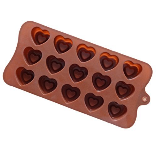 15 Love Heart Donuts Silicone Cake Mold Pan 8.8"x4.1"x0.78" Color At Random N2