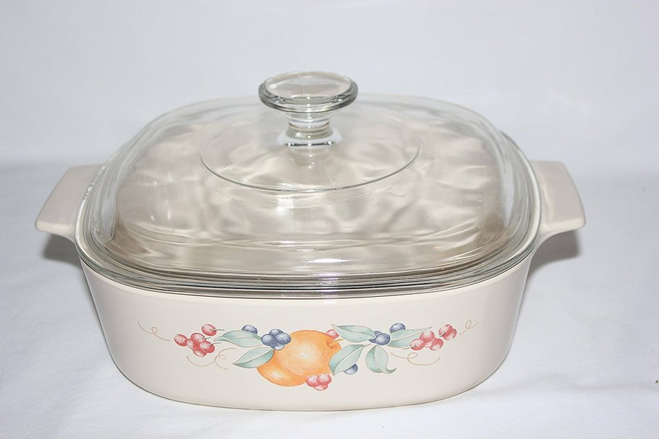 2 PIECE SET - Corning Ware ABUNDANCE 2 Liter Covered Casserole Baking Dish