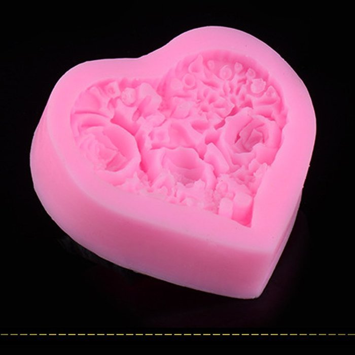 Heart Shape Rose Flower Silicone Mould Polymer Clay Sugar Craft Cake Decorating N5