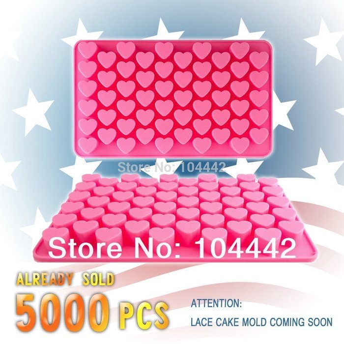 55 holes 1.5 Mini heart silicone cake mold Chocolate Fondant Jelly Cookie Muffin ice mould Flexible moulds cupcake...