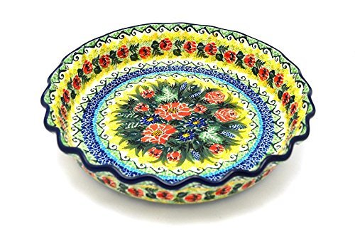 Polish Pottery Baker - Pie Dish - Fluted - Unikat Signature U4610