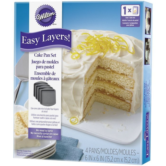 Wilton 2105-5748 4 Piece Easy Layers Square Cake Pan Set