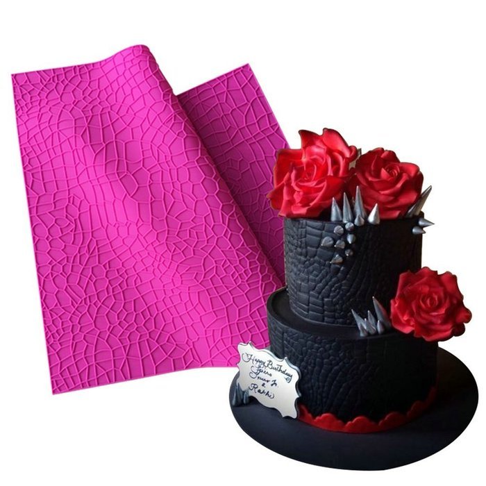 ART Kitchenware Large Crocodile Alligator Impression Mat Embossed Silicone Cake Mat 23.6x 15.75" BLM-26