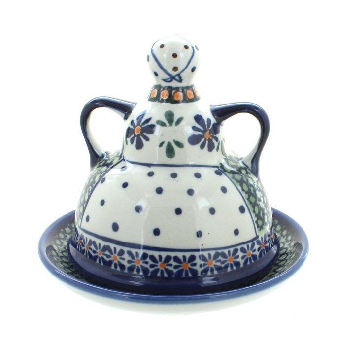 Polish Pottery Mosaic Flower Small Cheese Lady