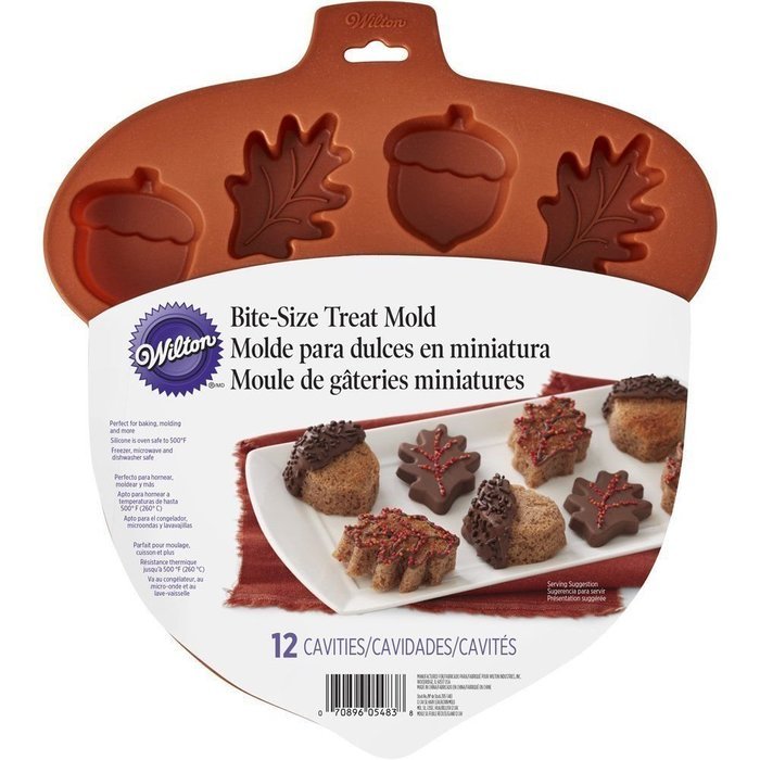 Wilton Silicone, 12 Cavity Bite-Size Leaf & Acorn Treat Mold