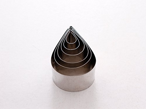 EURO TINS 1-inch Deep Clematis Montana Petal Shape Leaf Steel Cookie Cake Cutter, Set of 6 N2