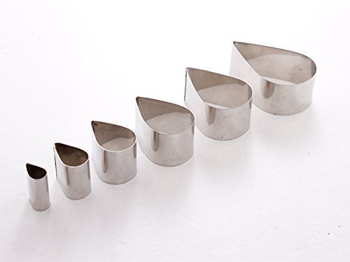 EURO TINS 1-inch Deep Clematis Montana Petal Shape Leaf Steel Cookie Cake Cutter, Set of 6 N3