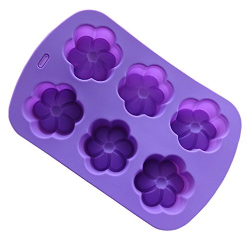 6 Frangipani Pudding Jelly Silicone Cake Mold Pan 9.8"x6.6"x1.1" Color At Random N2