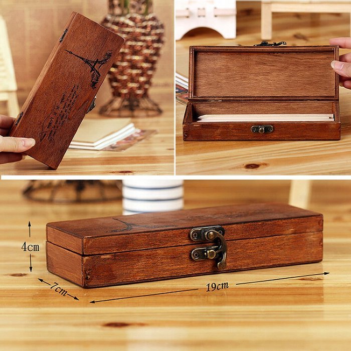 Eiffel Tower Wood Stash Box Vape Storage & Vape Mod Holder Pencil Case