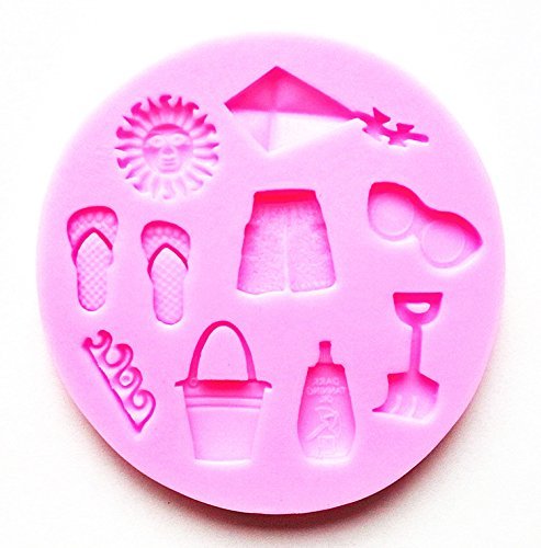 New Arrival! Design 18 Holiday Beach Theme Silicone Sugar Mold, Cake Decoration Tool, Food Grade Material