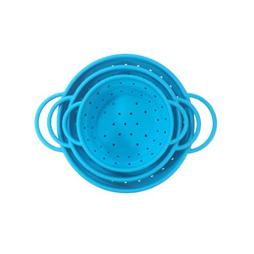 Silicone Collapsible Colanders Strainer Set (Blue) #L #M #S N3 free ...