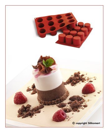 Silikomart Silicone Cylinder Cake Mould, 48mm, Terracotta
