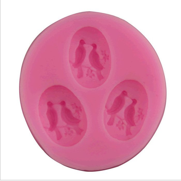 Generic Three Cavity Little Birds Shape DIY Cake Decorating Fondant Silicone Sugar Craft Molds Random Color Set...