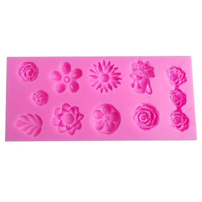 Yunko 12 Mini Flower Shapes DIY Silicone Mould Cake Decorations Decorating Fondant Sugar Craft Molds N3