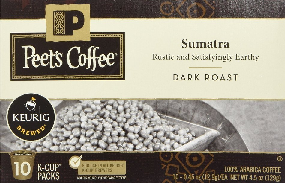 Peet's Coffee K-Cup Packs Sumatra Brewers, 10 Count (Pack of 4) N3