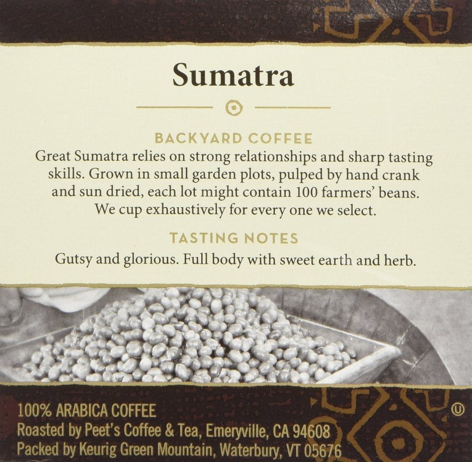 Peet's Coffee K-Cup Packs Sumatra Brewers, 10 Count (Pack of 4) N4