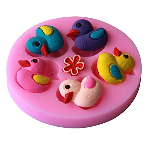 1pcs, 3d Five Ducks Shape Silicone Lace Mold Cake Tools, Fondant Bakeware Decorating, Candy, Cookie, Jelly Tools