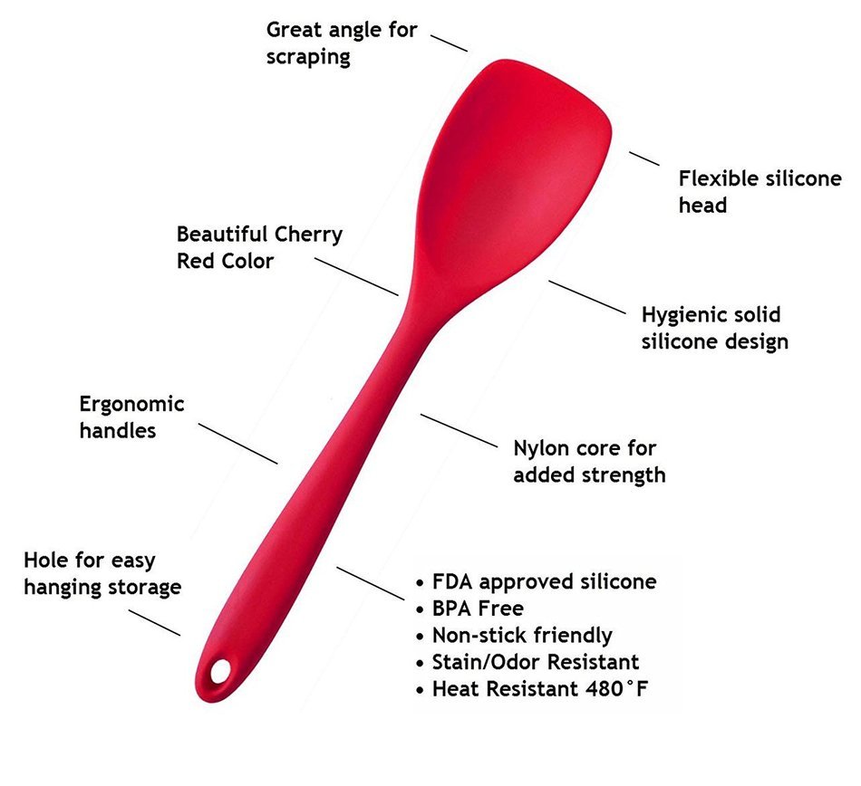 Joyoldelf 5 Piece Premium Silicone Kitchen Baking Set - Spatulas, Spoons & Turner - Heat Resistant Cooking Utensil... N10