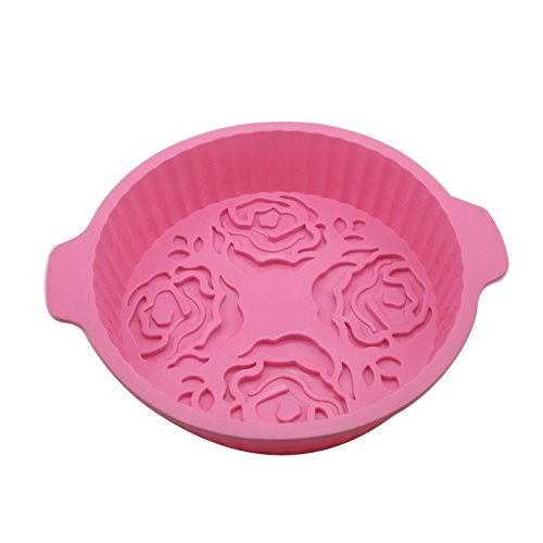 AYAMAYA 9" Round Flower Cake Mold Pan Bread Chocolate Pizza Bakeware Tray Silicone Mold N3