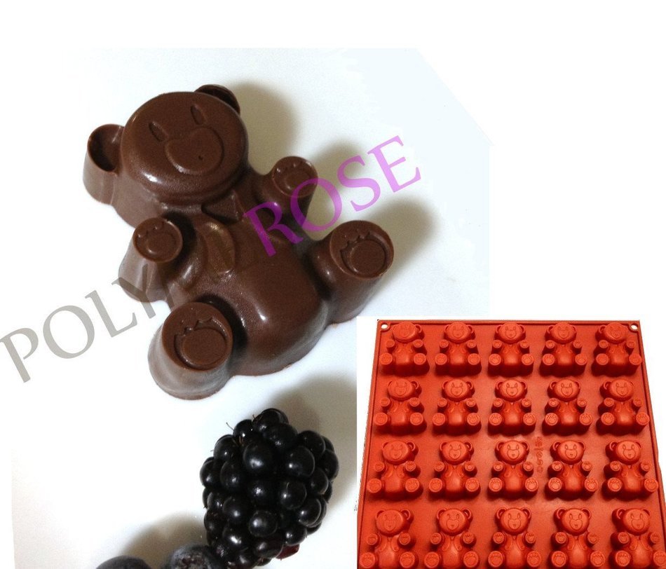 BEARS - 20 Cavity- Silicone Baking & Crafts Mold Pan. By Polymerose T.M.