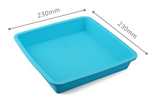 Blue 9-inch Square shape Platinum Silicone Cake mold N2