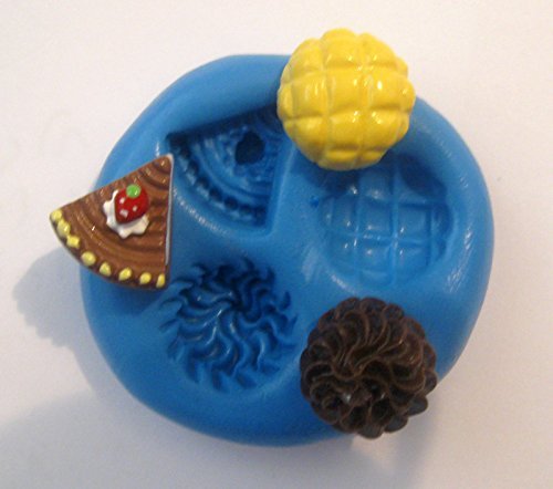 Cake Whipped Cream Melonpan Flexible Food Grade Silicone Push Mold for Polymer Clay, Resin,wax,miniature Food,...