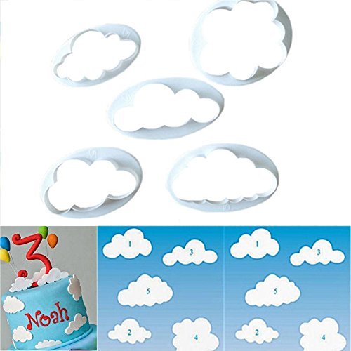 JIEPING 5pcs Children Dream Sky Ideal Style Cloud Cake Mold Mould