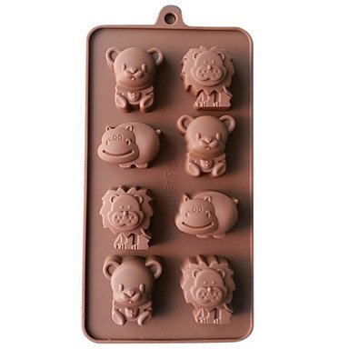 QINF Silicone Lion,Cow&Bear Chocolate Molds Jelly Ice Molds Candy Cake Mould Bakeware