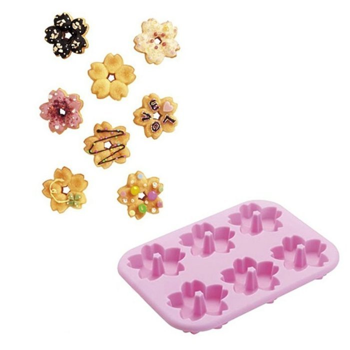 Astra shop Nonstick Silicone Donut Pan Sakura Savarin Baking Bundt Cake Flower Chocolate Mold