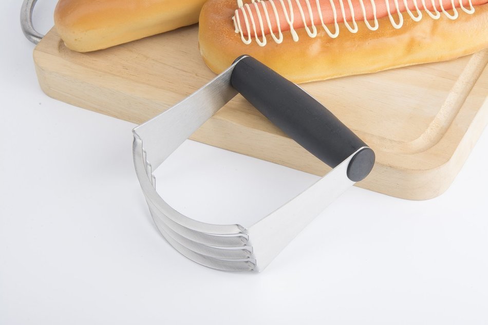 Hi-Luck Pastry Cutter Stainless Steel - Professional Baking Dough Blender with Blades & Soft Rubber Grip N4