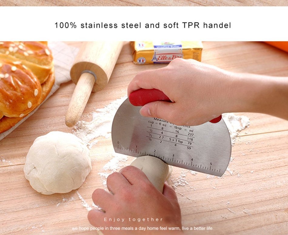 Hi-Luck Pastry Cutter Stainless Steel - Professional Baking Dough Blender with Blades & Soft Rubber Grip N7