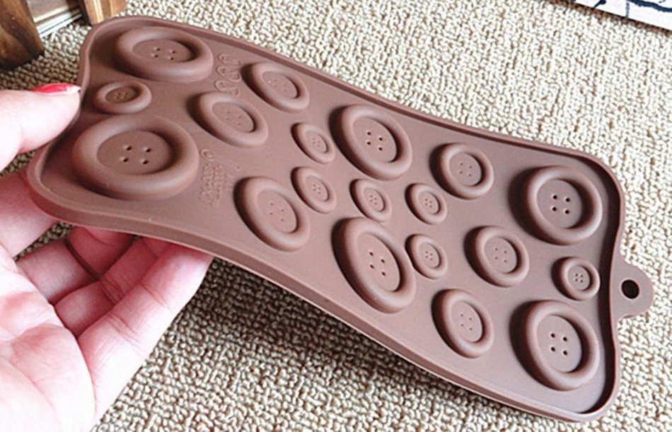BleuMoo Buttons Silicone Fondant Mould Chocolate Sugarcraft Cake Mold Baking Tool N3