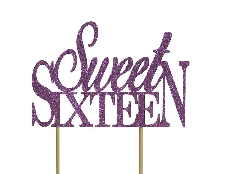 All About Details Purple Sweet-sixteen Cake Topper