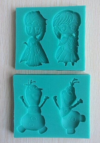 Anyana Silicone Fondant Mold Chocolate Cake Decorating Tool Olaf Elsa Anna Cupcake N5