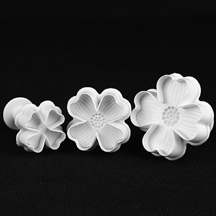 DUFUSTORE 3PCS/SET Flower Shape Cake Sugarcraft Plunger Decoration Tool Mold Mould N5