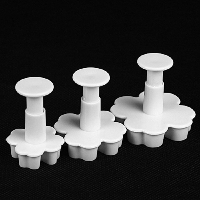 DUFUSTORE 3PCS/SET Flower Shape Cake Sugarcraft Plunger Decoration Tool Mold Mould N7