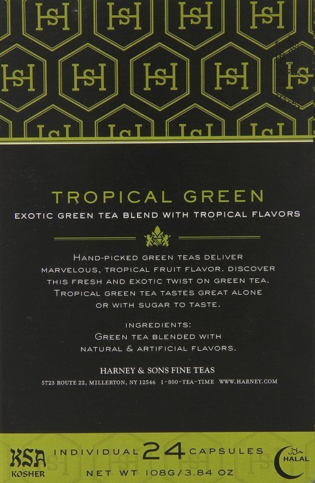 Harney and Sons Tropical Green Tea Capsules, 24 Count N4