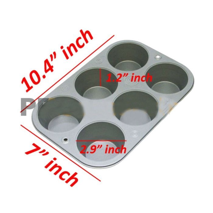6 Cup Non Stick Steel Muffin Pan Bakeware Cupcake Baking Pan Cookie Tray Kitchen Tools