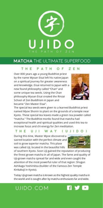 Ujido Gluten Free Vegan Matcha Green Tea Powder - 4 oz N4
