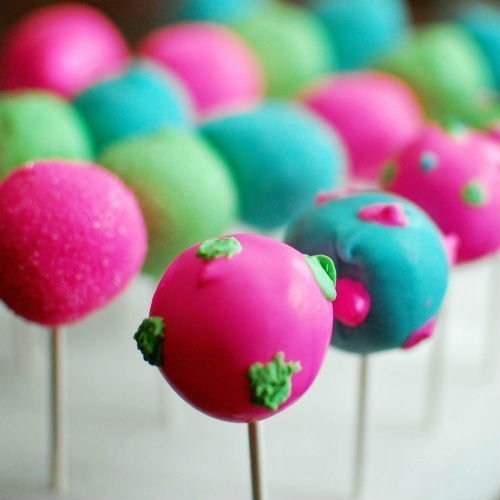 20 Silicone Ball Shaped Lollypop Cupcake Baking Modelling Tray With 20Pcs Sticks ,Pink N3