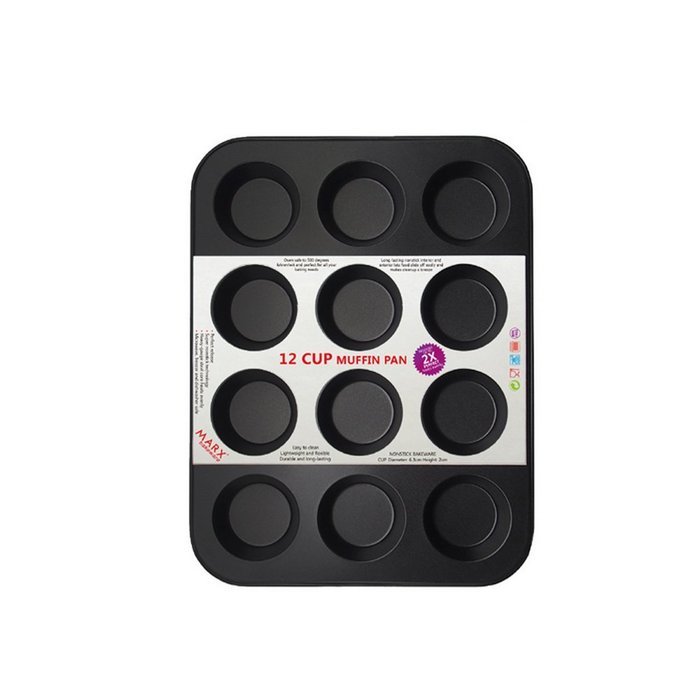 PYD 2PCS 12-Cup Non-Stick Baking Pan Tray Bakeware for Muffin Cakes Cupcakes Mold