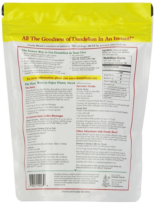 Dandy Blend, Instant Herbal Beverage with Dandelion, 2 lb. Bag N11
