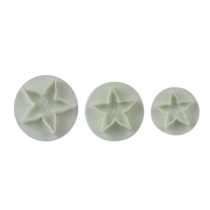 DUFUSTORE 3pcs Five pointed Star Leaf Shape Cake Decoration Sugarcraft Plunger Tools