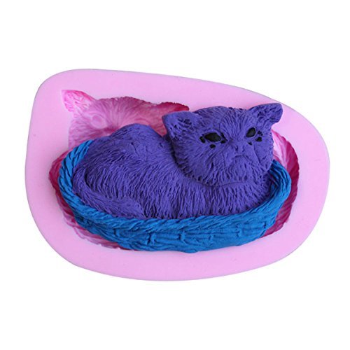 "3D Cat Silicone Fondant Mold Chocolate Polymer Clay Mould" shopping