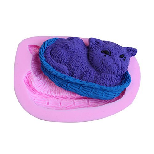 "3D Cat Silicone Fondant Mold Chocolate Polymer Clay Mould" shopping N2